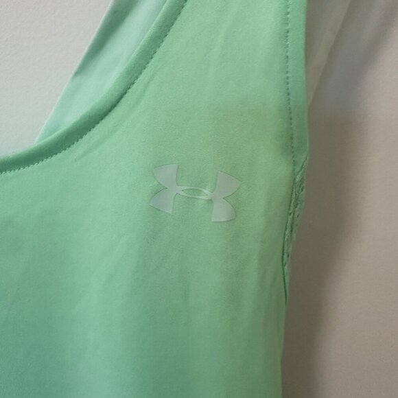Under Armour loose fit tank top workout mint green Heat Gear Size M underarmour - Picture 3 of 9